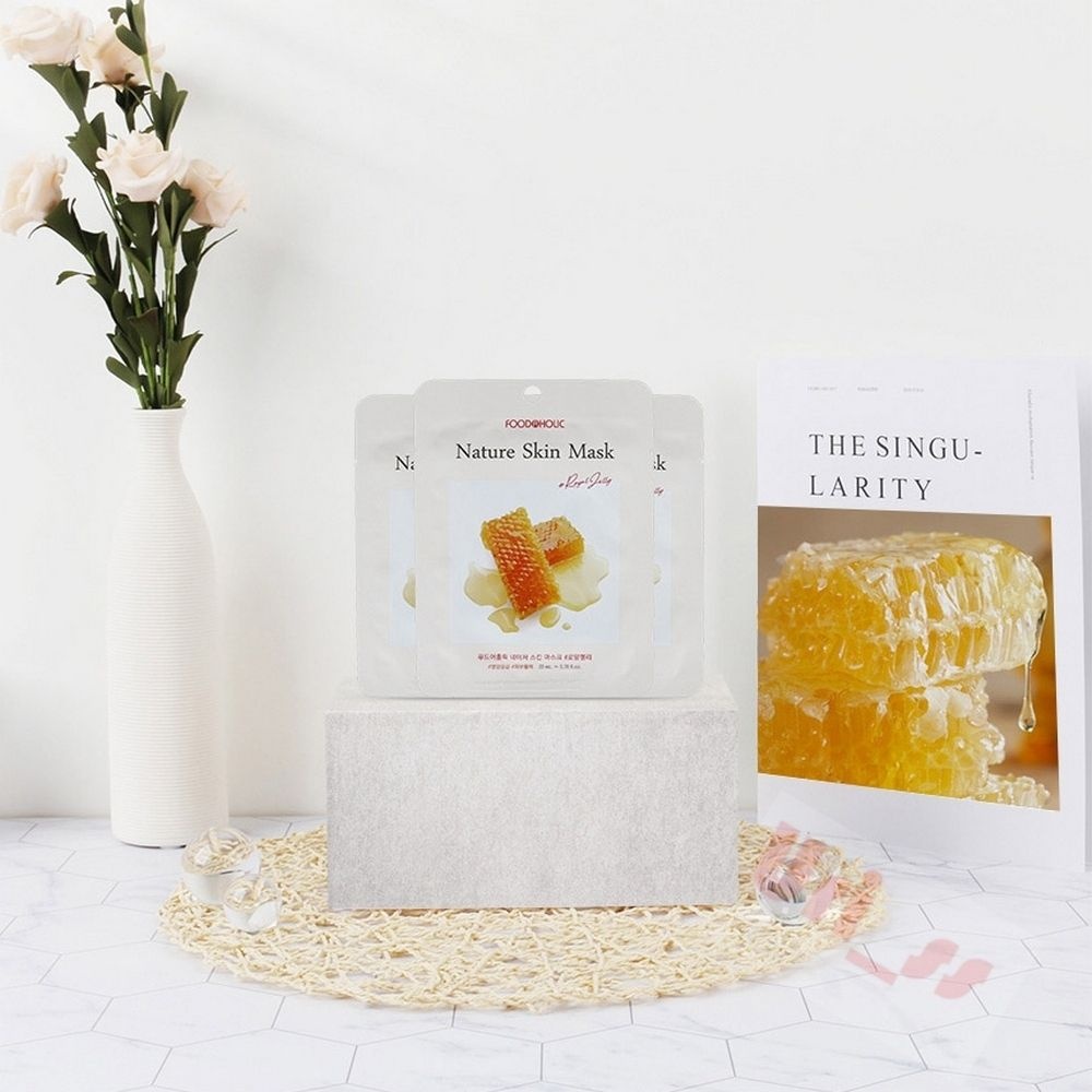 우리상회 푸드어홀릭 네이처 스킨 마스크팩 로얄젤리 10매 비부투명 고보습