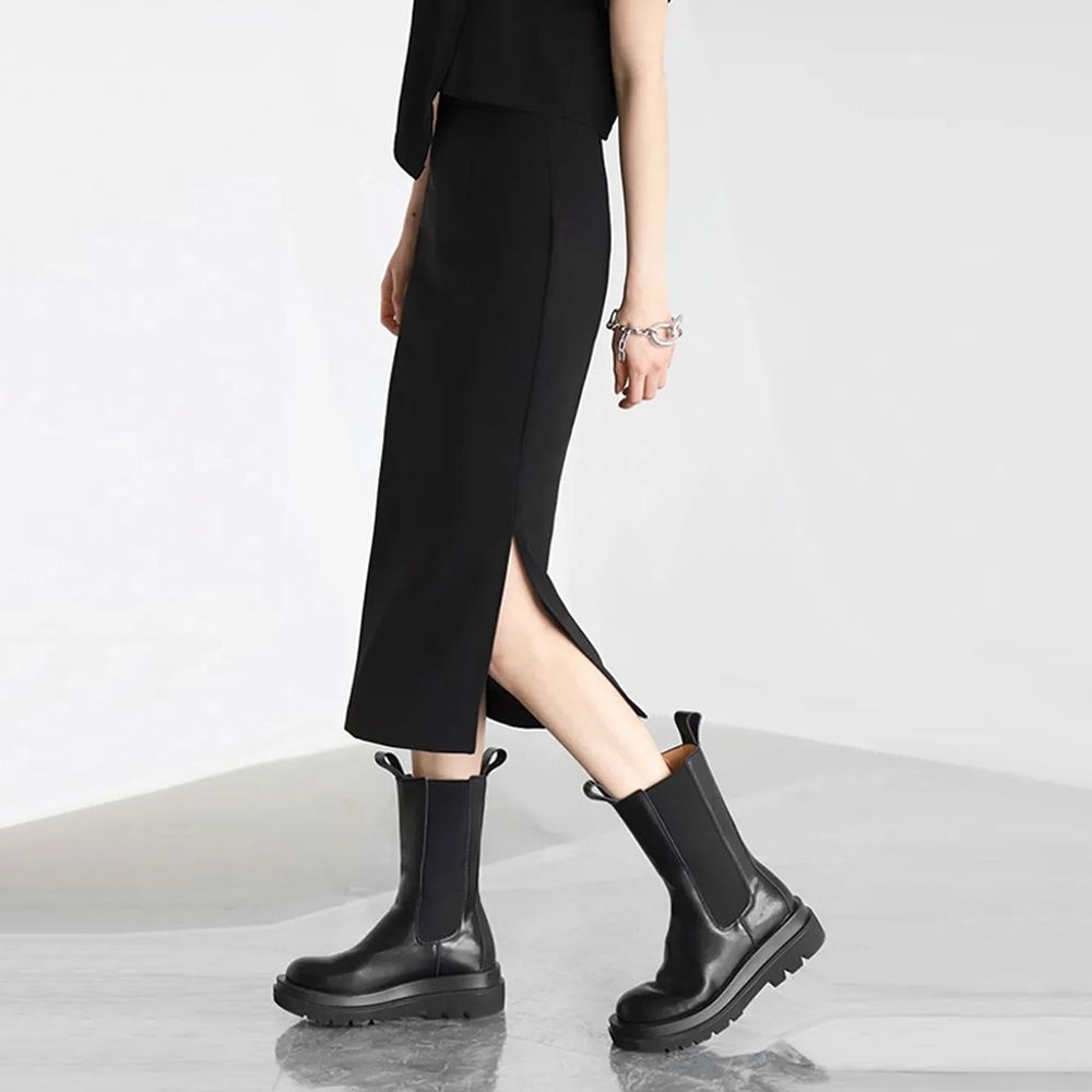 어반드레스 DEEP SLIT LONG SKIRT BLACK