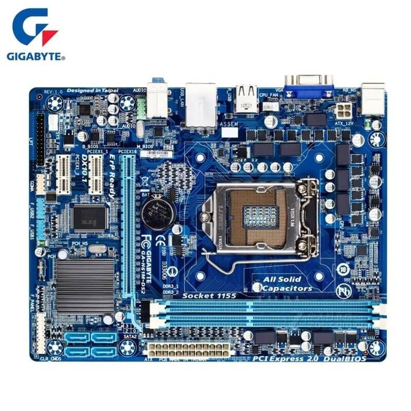 [해외] 마더보드 메인보드 기가바이트 GA-H61M-DS2 마더 보드 LGA 1155 DDR3 16GB 인텔 H61 H61M-DS2 데스크탑 메인 SATA II 마이크로 AT