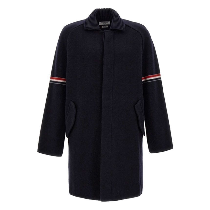 톰브라운 밀라노 암밴드 울 코트 네이비 MKJ083A Y1019 415 141579390