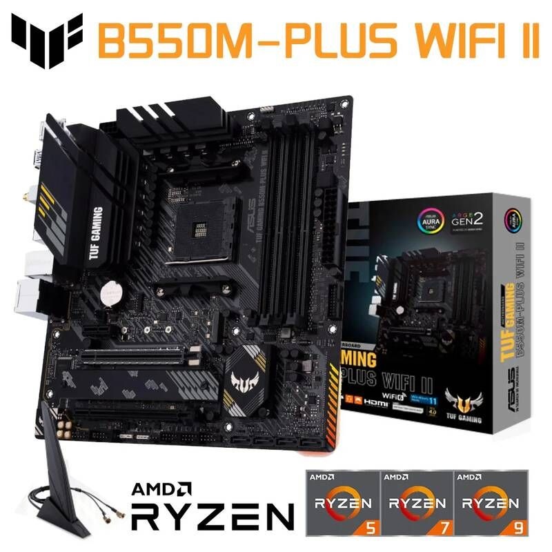 UnKnown [해외] 마더보드 메인보드 ASUS TUF GAMING B550M PLUS (WI-FI) AM4 마더 보드 DDR4 AMD RYZEN CPU R3 R5 R7 데스크탑 B550 게임 메인 M.2