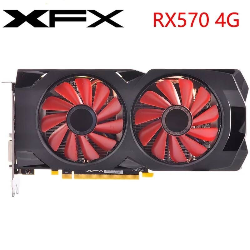 [해외] XFX 비디오 카드 RX 570 4GB 256Bit GDDR5 그래픽 AMD 500 시리즈 VGA RX570 디스플레이포트 470 480 580 560 중고