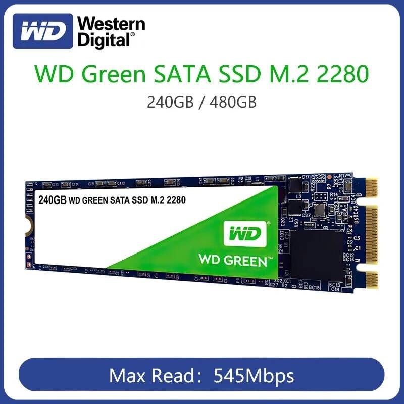 [해외] 노트북 SSD 에스에스디 M.2 2TB 1TB 하드 Western Digital WD Green SATA 2280 240GB 480GB 내부 솔리드 스테이트 드라이브 디스크