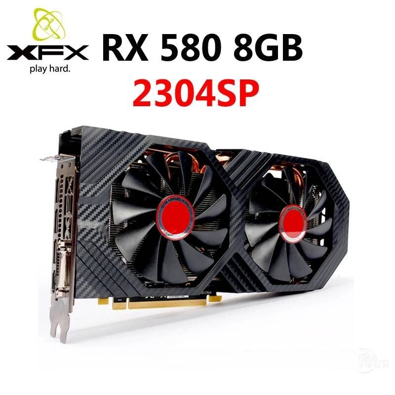 [해외] XFX RX 580 8GB 그래픽 카드 AMD RX500 시리즈 용 256Bit GDDR5 비디오 VGA RX580-8GB HDMI DVI RX580 2304 중고