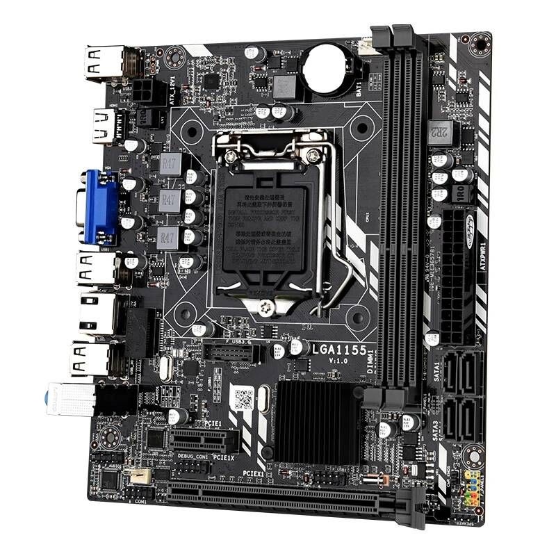 [해외] 마더보드 메인보드 TISHRIC-마더보드 H61M DDR3 메모리 16GB 데스크탑 메인 보드 지원 HDMI VGA 인터페이스용 LGA 1155 인텔