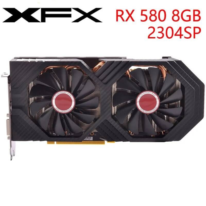 [해외] XFX 비디오 카드 RX 580 8GB 256Bit GDDR5 그래픽 AMD 500 시리즈 VGA RX580 중고 디스플레이 포트 HDMI DVI