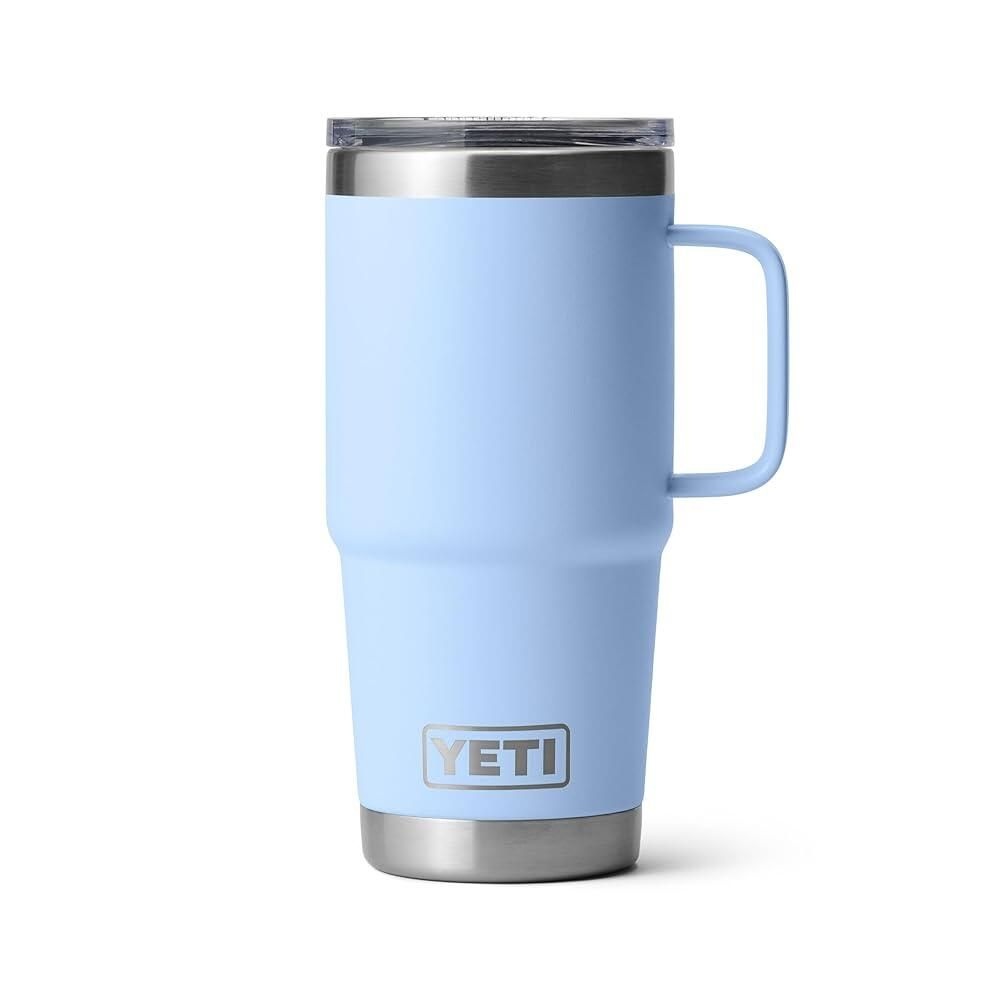 Yeti [해외] YETI Rambler 591.5ml(20온스) 여행용 머그, 스테인리스 스틸, 진공 단열, 스트롱홀드 뚜껑, 빅 스카이 블루 330903