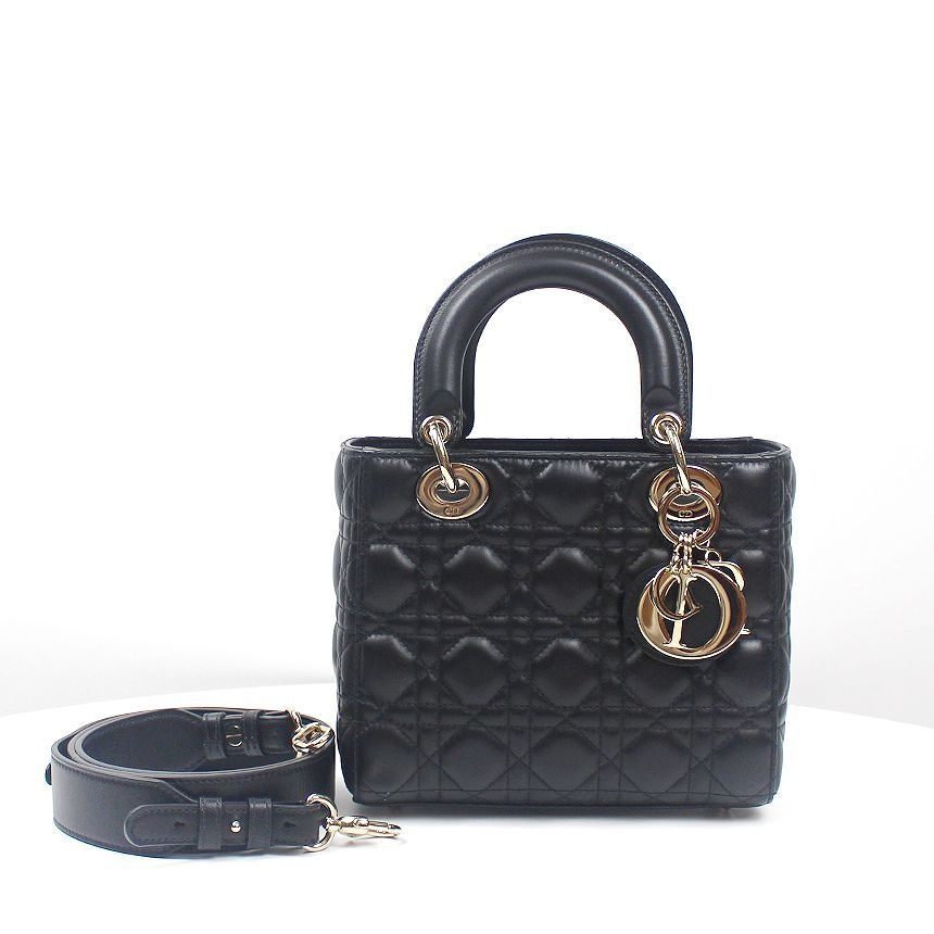 디올 중고 디올 레이디 MY ABC 스몰 까나쥬 램스킨 토트백 블랙 M0538OCAL M900 143016087