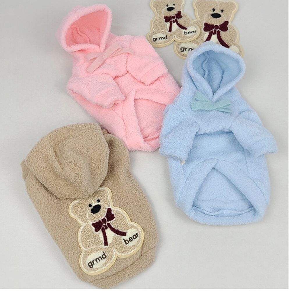 강아지 빅베어 뽀글이 후드 티셔츠 2XL 1P 겨울 보온