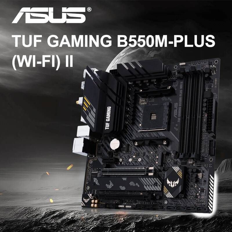 UnKnown [해외] 마더보드 메인보드 ASUS TUF GAMING B550M PLUS (WI-FI) II Micro-ATX 마더 보드 DDR4 4600 MHz 128G AM4 지원 AMD Ryzen CPU