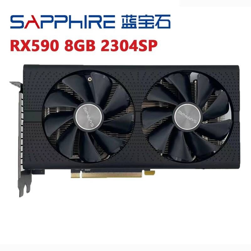 UnKnown [해외] 사파이어 RX 590 8G D5 2304SP GDDR5 비디오 카드 AMD RX500 RX590 GME 8GB 데스크탑 컴퓨터 게임 카드지도 사용