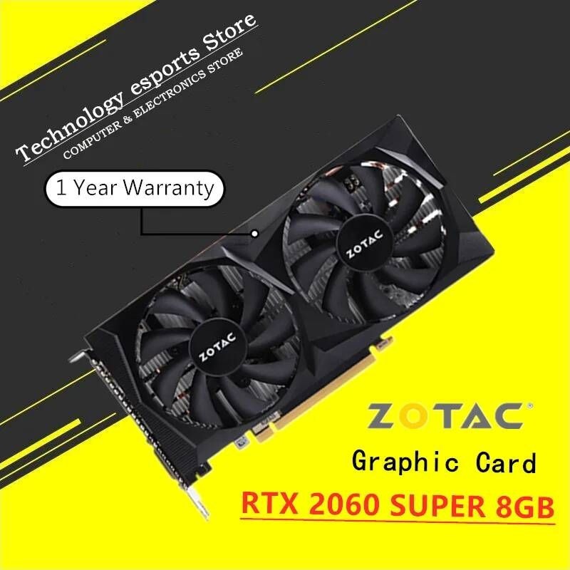 [해외] ZOTAC RTX 2060 슈퍼 8GB 비디오 카드 GPU RTX2060 6G 게임용 그래픽 GTX Nvidia 데스크탑 PC