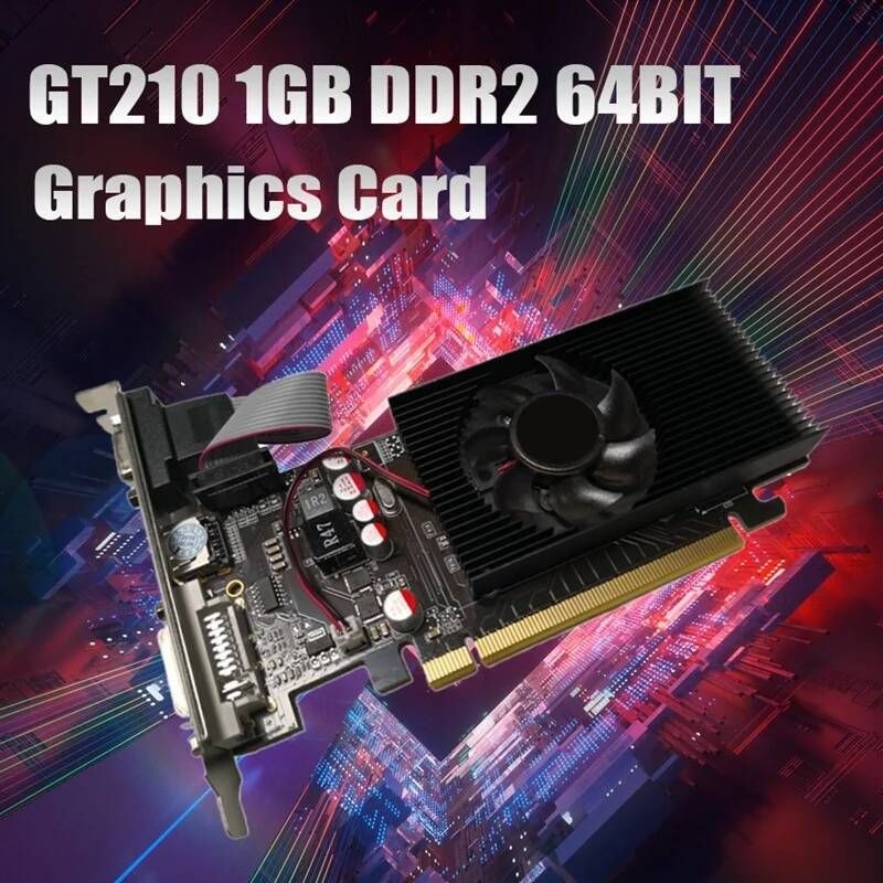 UnKnown [해외] GT210 1GB DDR2 64Bit 그래픽 카드 PCIE 2.0 GPU HDMI-호환 DVI VGA 데스크탑 비디오
