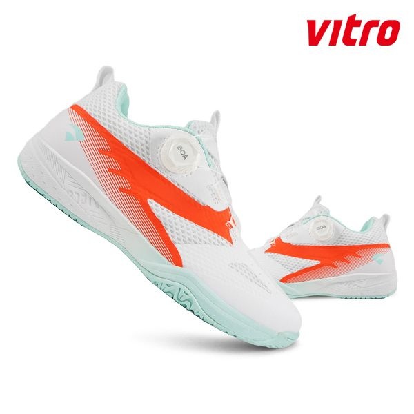 비트로 (현대Hmall) 비트로 오로라 보아 남성 여성 탁구화 화이트 네온오렌지