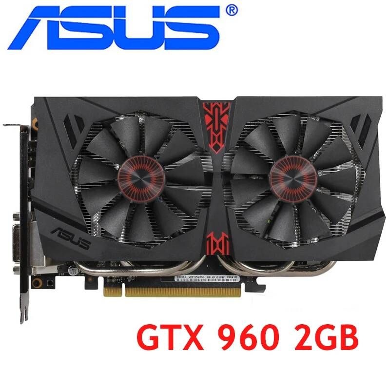 [해외] ASUS 비디오 카드 GTX 960 2GB 128Bit GDDR5 그래픽 nVIDIA VGA 용 Geforce GTX960 HDMI 750 Ti 950 1060 1050 중고