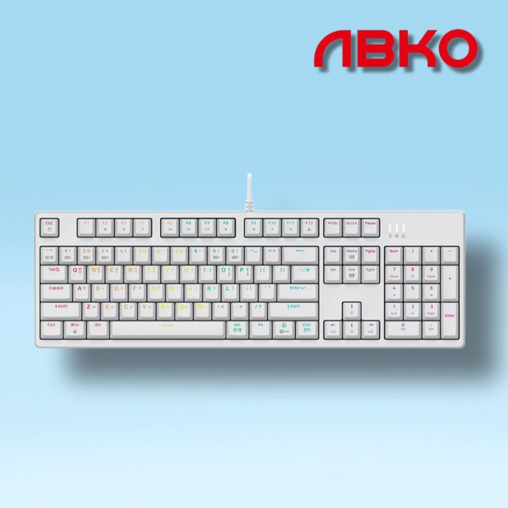 앱코 K660S V2 카일 광축 게이밍 기계식 키보드 화이트 갈축
