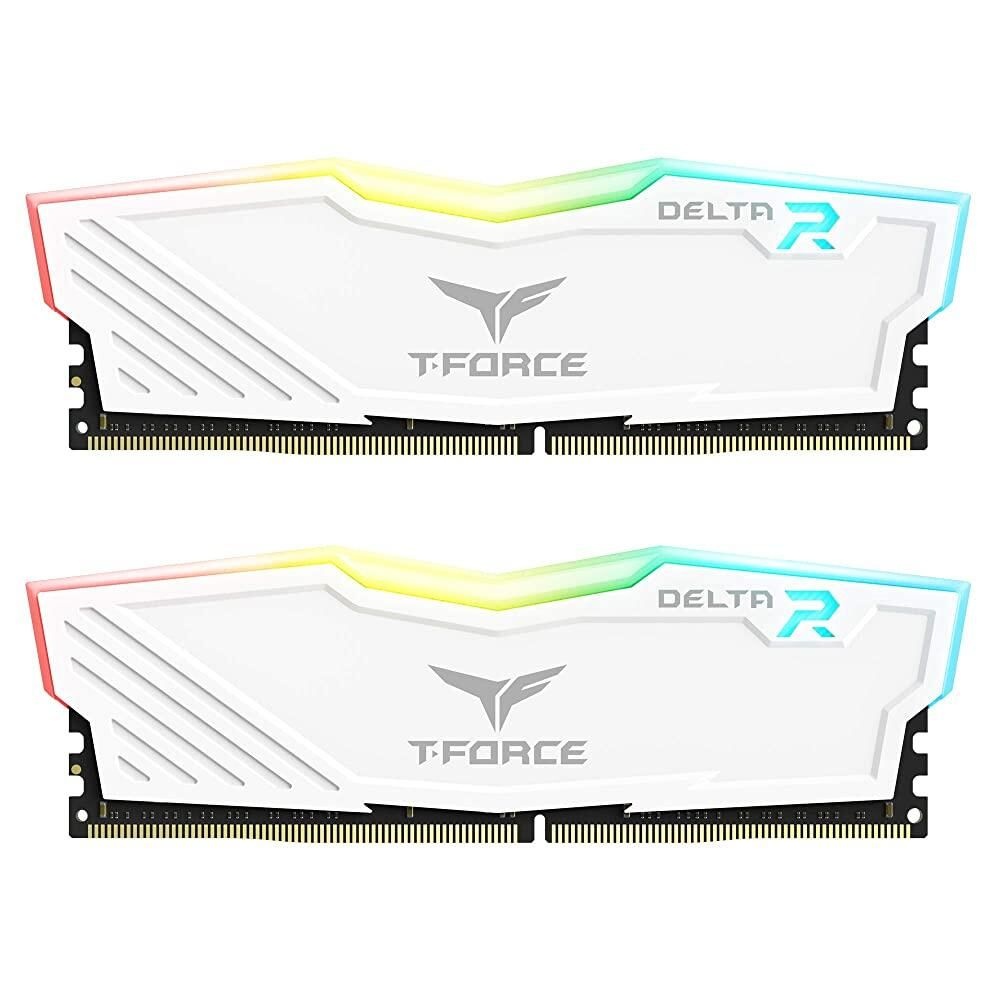 팀그룹 [해외] TEAMGROUP T-Force Delta RGB DDR4 16GB (8GB 2개) 3200MHz (PC4-25600) CL16 데스크탑 메모리 모듈 ram TF4D416G3200HC16CDC01 - 화이트