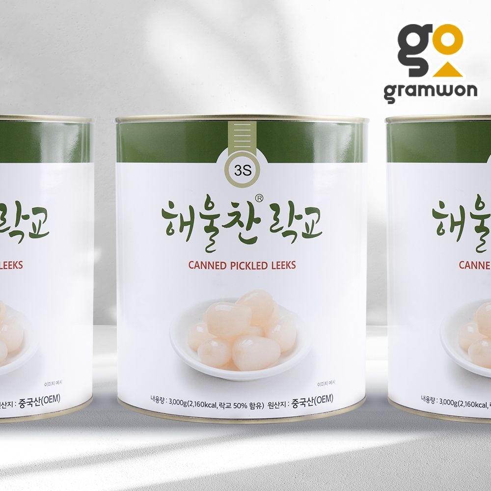 그램원 락교3S 3kgX6팩 해울찬 일식 락교 대용량 업소용 반찬