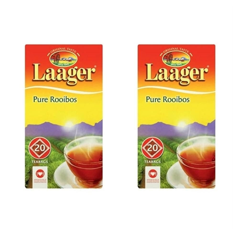 [해외] Laager 루이보스 티백 20개입 2팩 Generic Laager South African Rooibos Tea – 20 count, 100% Natural Tea, Caffeine Free, Healthy and Pure, Red