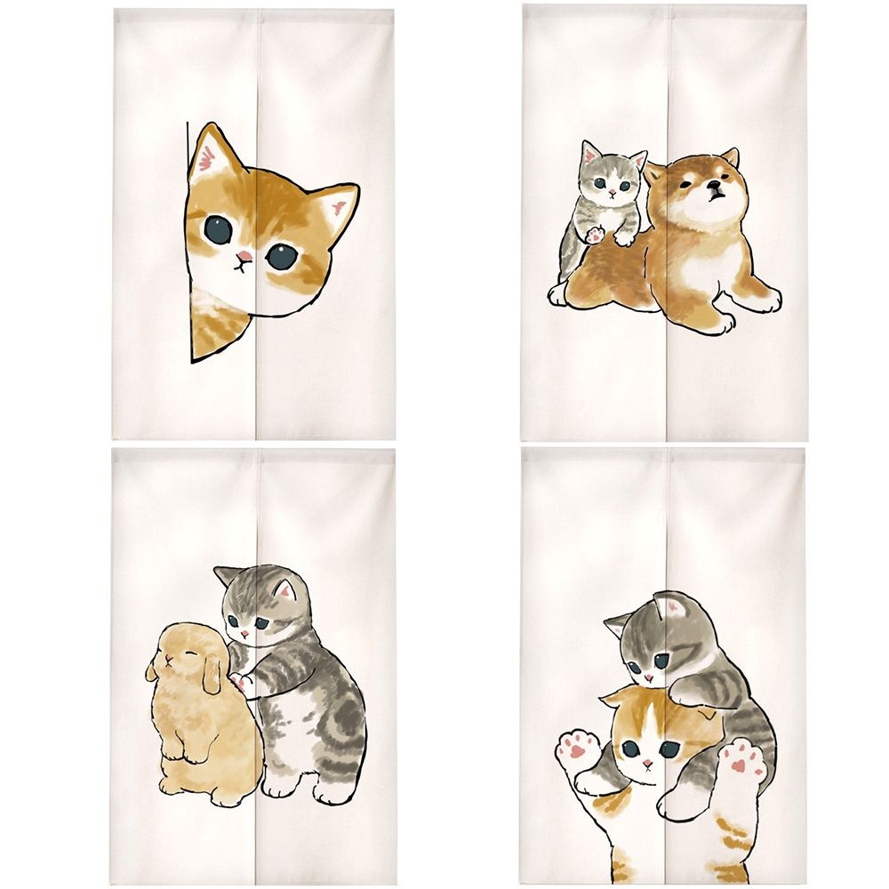 고양이 패브릭 가림막 커튼 공간분리 가림막천 방문가리개
