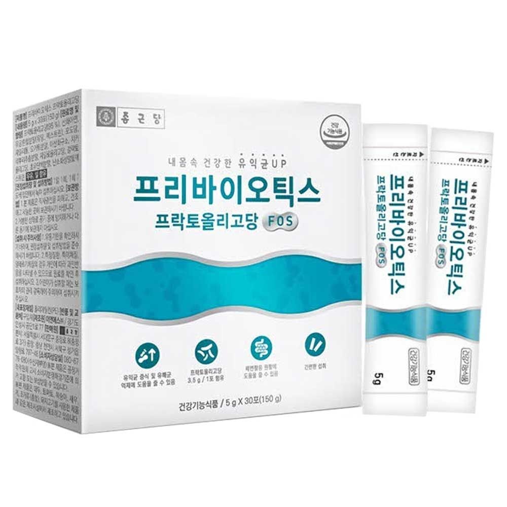 [오늘출발] 종근당 프리바이오틱스 프락토올리고당 5g x 30포 8박스 분말스틱 V