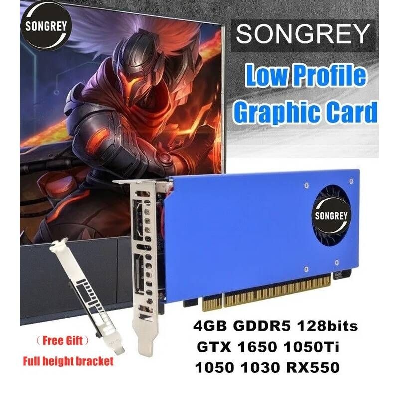 [해외] SON회색-GTX 1650 1050Ti 1050 1030 RX550 4GB 로우 프로파일 그래픽 카드 lp 비디오 GPU nVIDIA