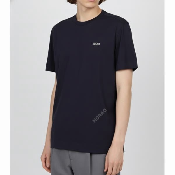 ERMENEGILDO ZEGNA 에르메네질도제냐 Reorder PURE COTTON T-SHIRT (E7360A5 B760 B09) (퓨어 코튼 티셔츠)