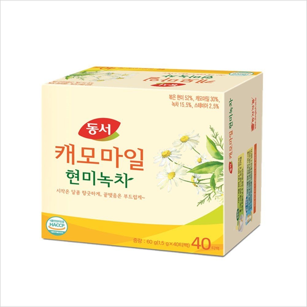 제주그린 동서 캐모마일 구수한 현미녹차 홈카페 재료 총 40T 총 2개