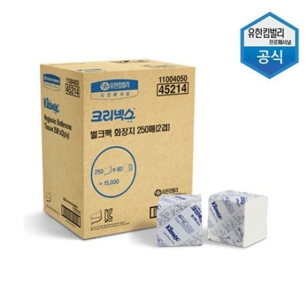 더베스트 45214 크리넥스 벌크팩 화장지 250매X60밴드 2겹