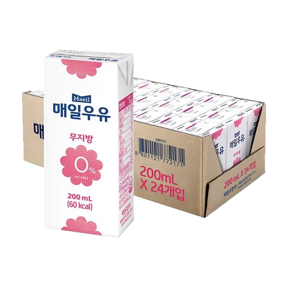 [오늘출발] 매일 멸균우유 무지방 0% 200ml X 24팩