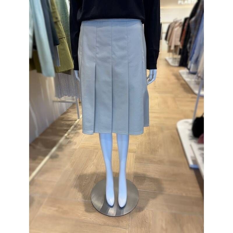 [백화점 홈쇼핑 정품] 플라스틱아일랜드 미디플리츠 레자스커트 PR1WS201