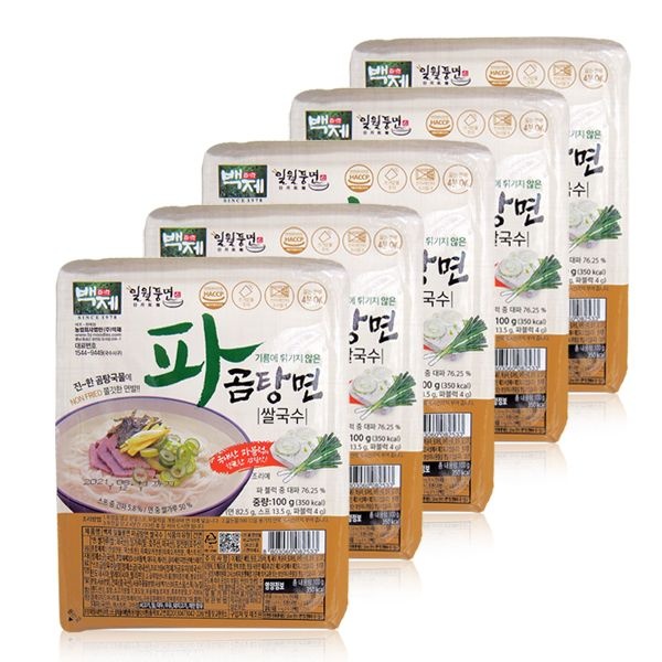 백제 일월풍면 파곰탕면 쌀국수 100g x 5개