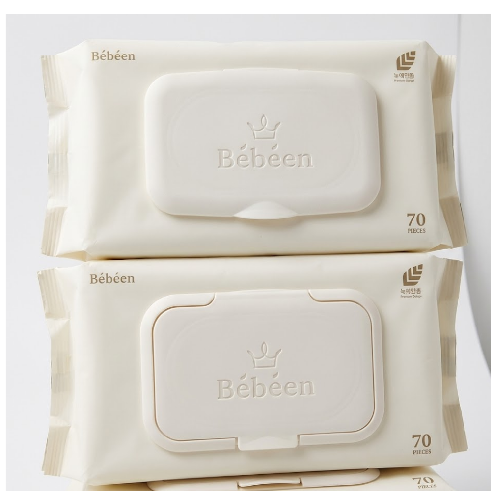 (주)순수코리아 베베앙 75gsm 프리미엄 골드 물티슈 캡형 70매 20팩