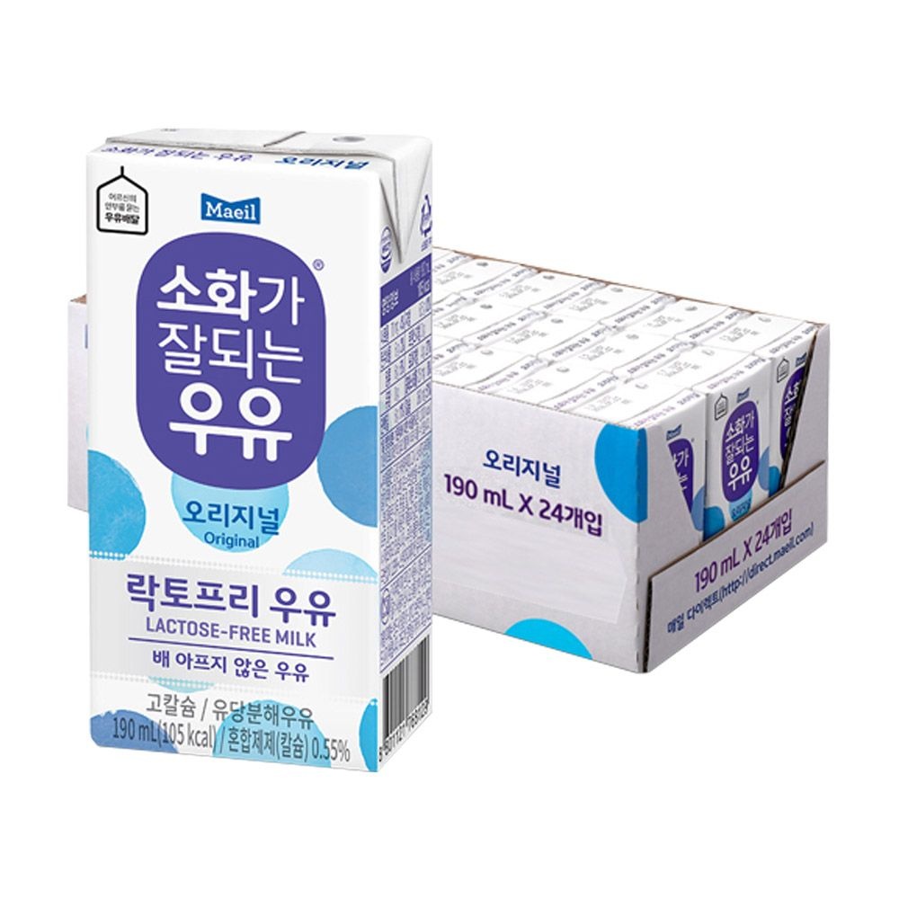 [오늘출발] 매일 소화가잘되는우유 오리지널 190ml X 24팩