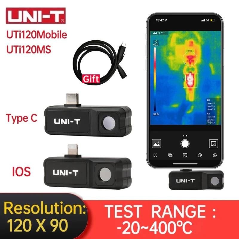 [해외] UNI-T 열 화상 카메라 UTi120Mobile UTi120MS 바닥 난방 HVAC 전기 PCB 회로 감지 적외선