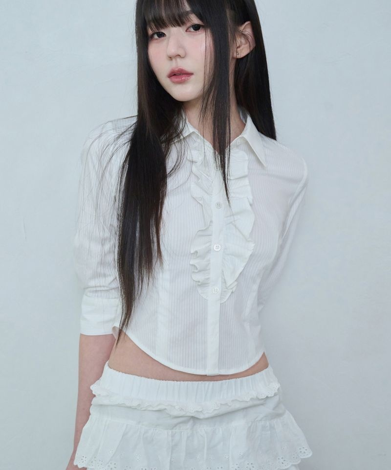 REISE MIYA 리나 러플 크롭 셔츠 [WHITE] RMBL6102WH 3119159