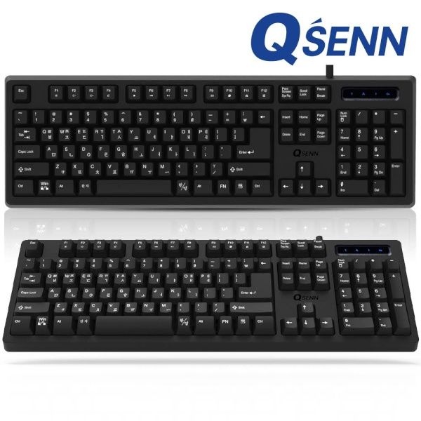 UnKnown QSENN 유선키보드, SEM-DT45 NEW Plus 블랙 USB 키스킨포함