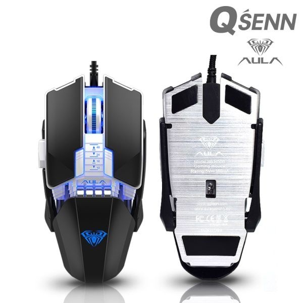 QSENN 유선 게이밍 광마우스, AULA H508 LED 블랙 USB