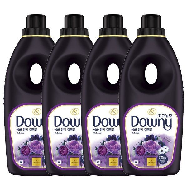 다우니 다우니 다우니 생화 향기 컬렉션 미스티크 블랙 1L X 4개