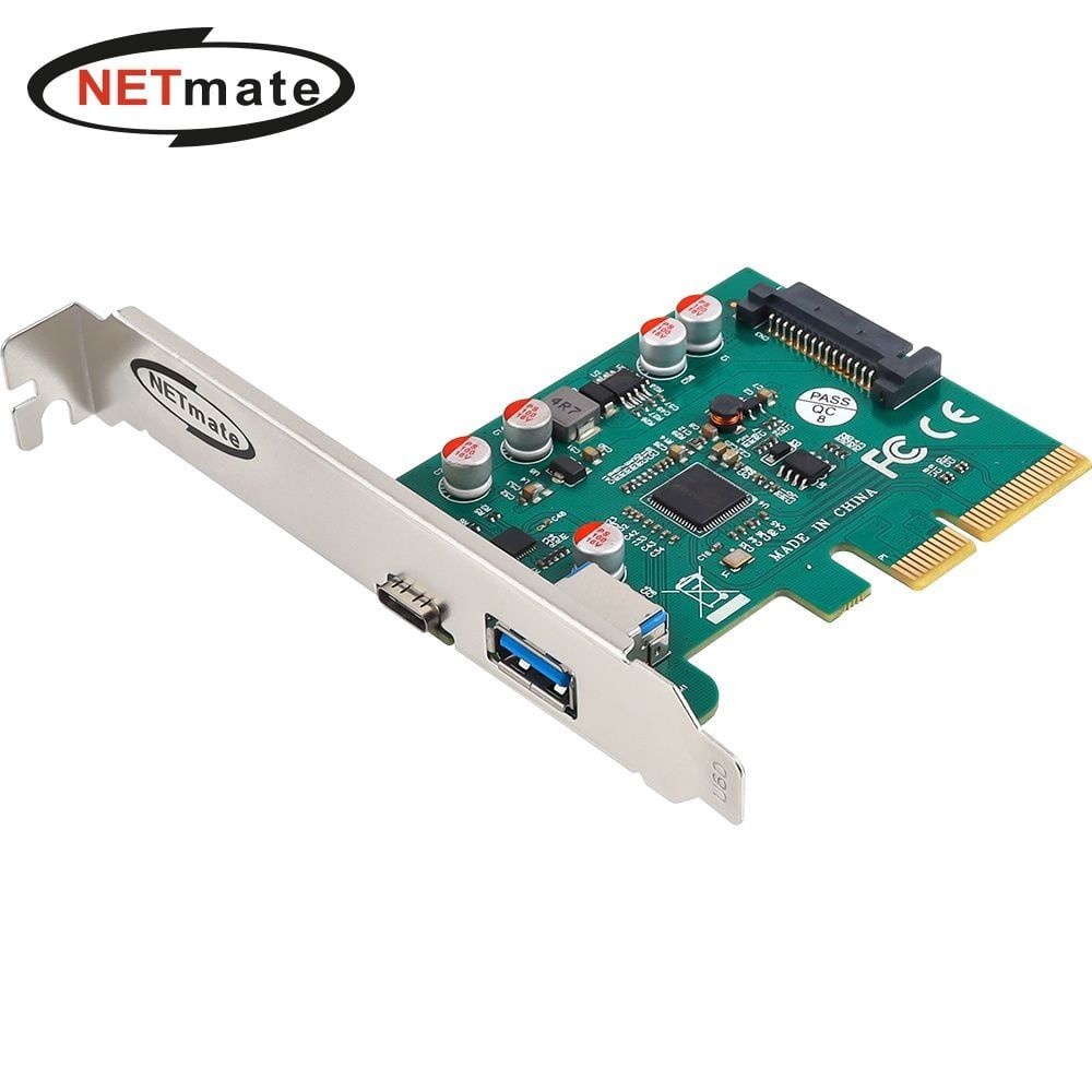 강원전자 (Netmate) USB 3.1 Gen2 2포트 PCIe 타입C 확장카드