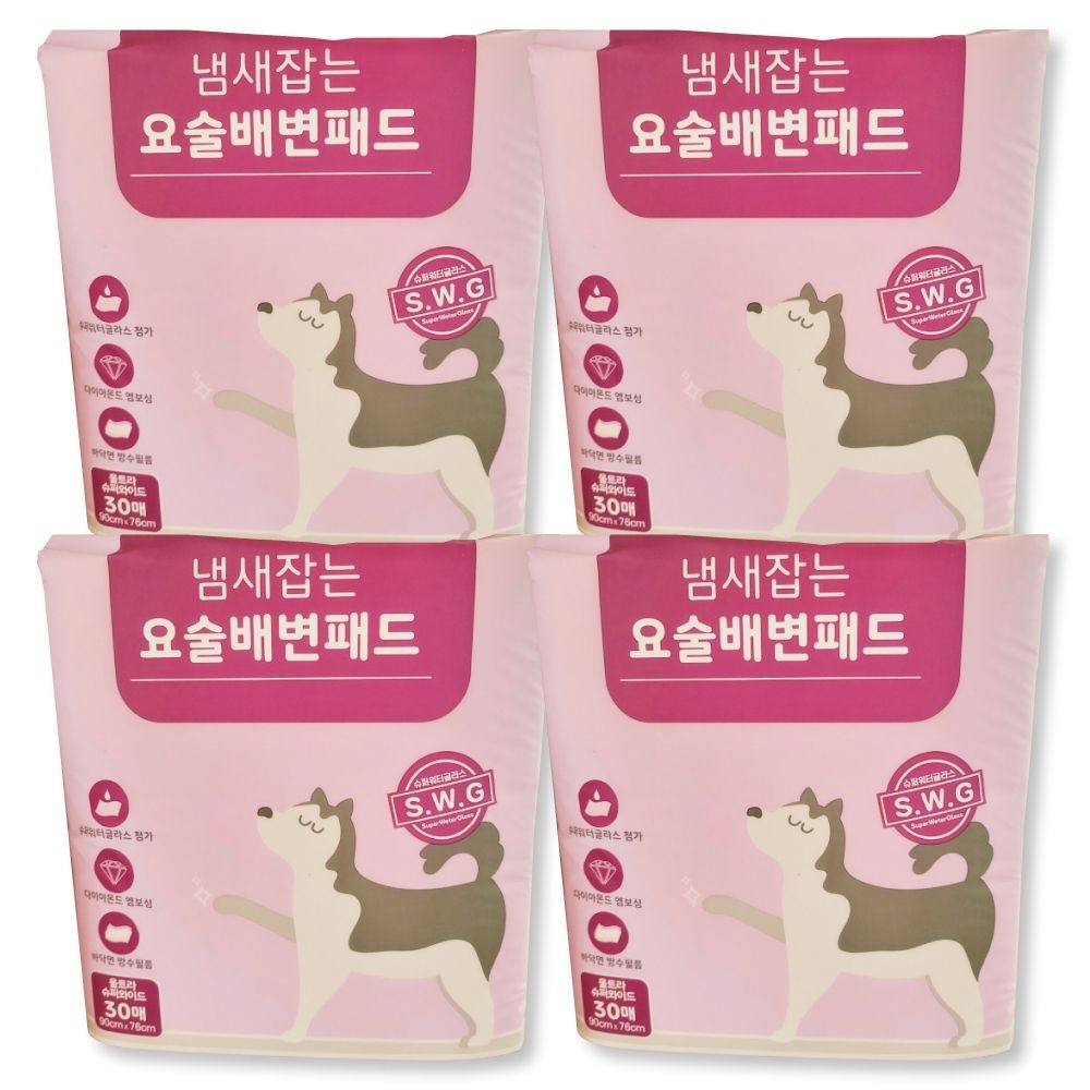 페츠모아 냄새잡는 요술 배변패드 울트라 슈퍼와이드 30매 x 4팩