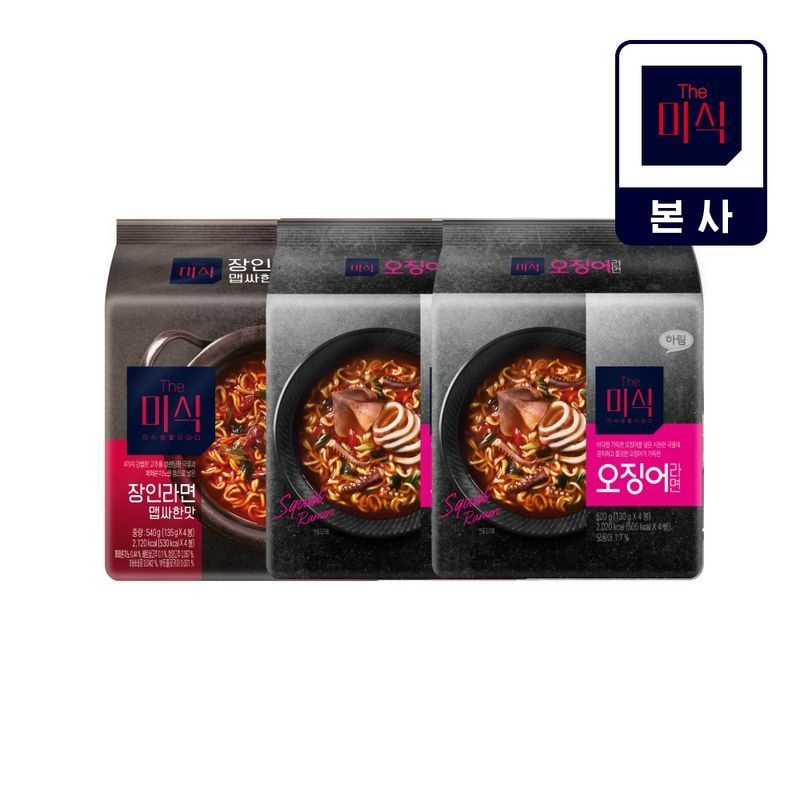 (주)하림산업 함열식품 2공장 더미식 오징어라면 8개+장인라면 맵싸한맛 4개[35432460]