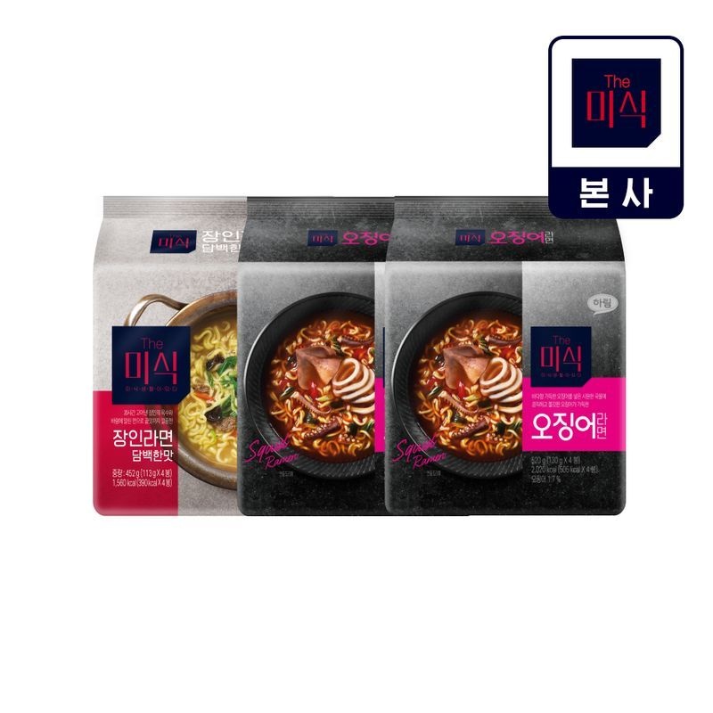 (주)하림산업 함열식품 2공장 더미식 오징어라면 8개+장인라면 담백한맛 4개[35432569]