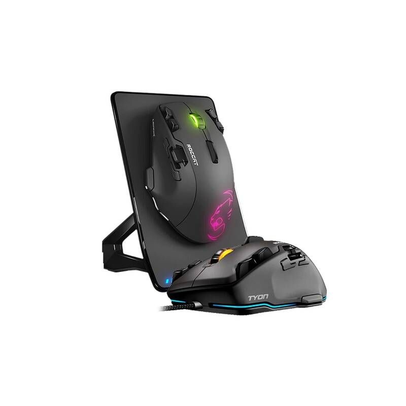 [해외] 무선 무소음 게이밍 버티컬 마우스 ROCCAT LEADR 듀얼 모드 게임용 컴퓨터 노트북 충전식 프로그래밍 매크로