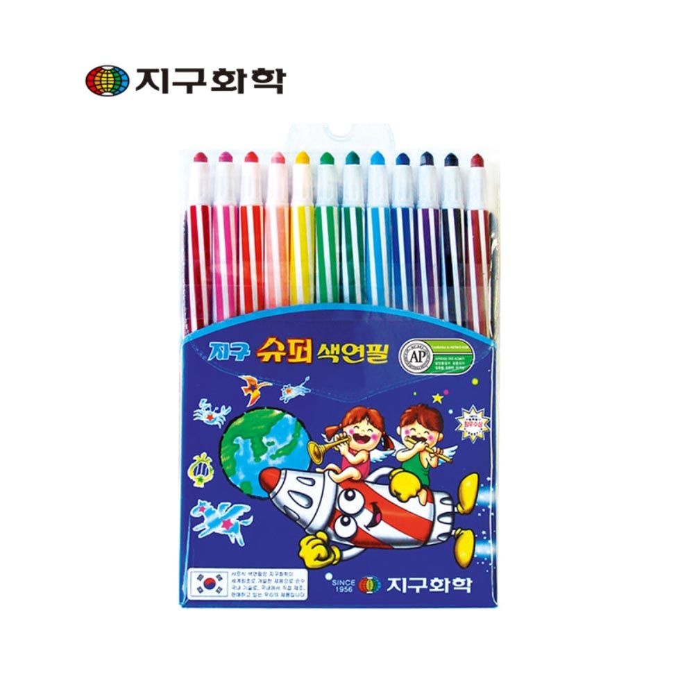 지구화학 슈퍼색연필 12색 지구색연필