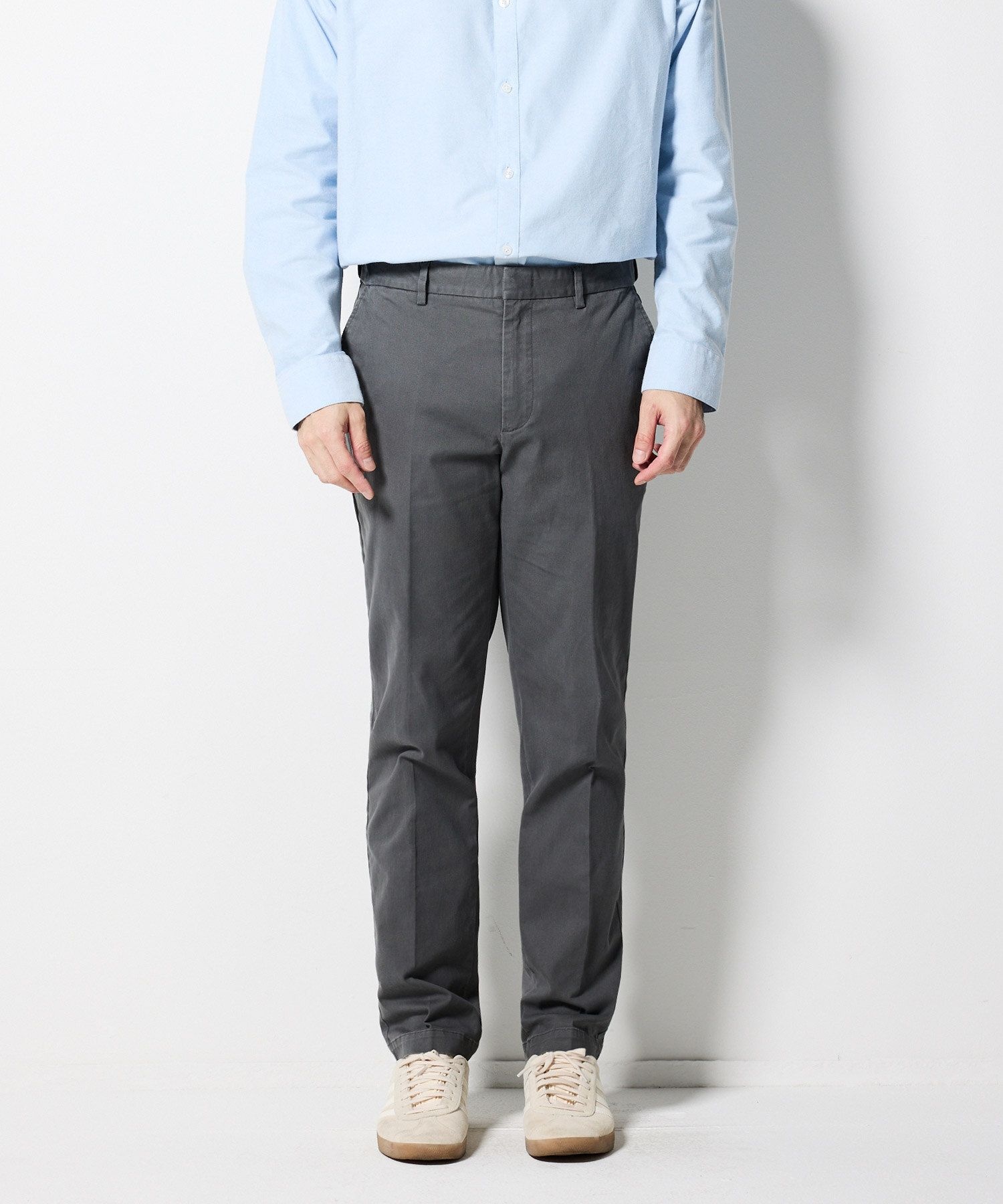 STCODIEMS히든밴드 바이오워싱 치노 팬츠_차콜 테이퍼드핏DZAPV10764B