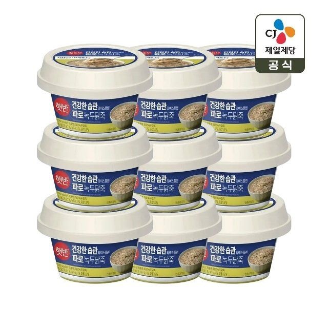CJ제일제당 햇반죽 파로 녹두닭죽 265g x9개