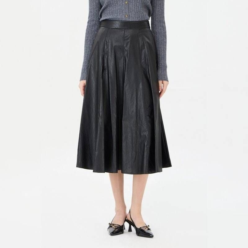 시슬리 <매장정품> SISLEY 시슬리 유니크 절개 플레어 레더 스커트 SASKA3541 1105222