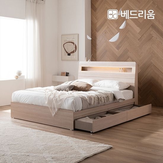 (현대Hmall) [베드리움]NEW 스마트메이트 편백 LED 수납침대(SS)-NEW 코지슬립 유로탑
