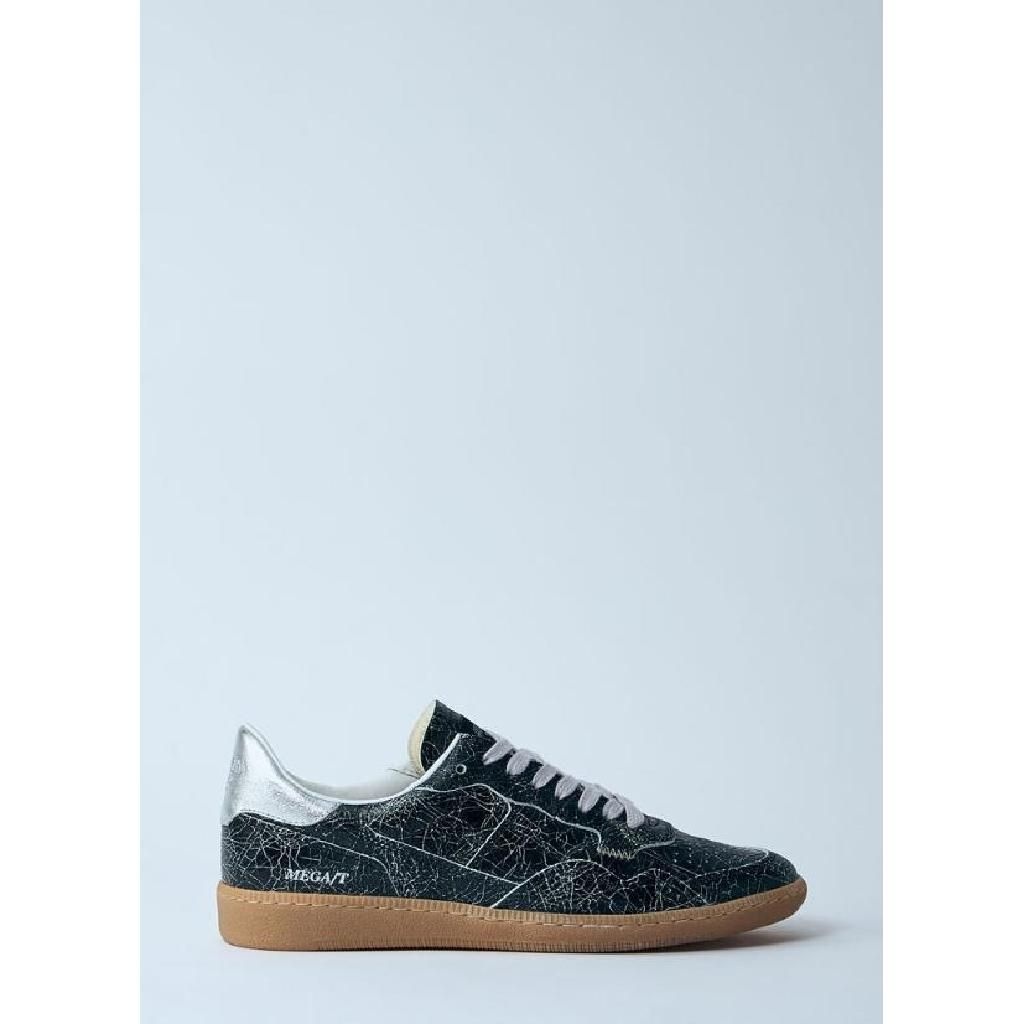 히드난더 HIDNANDER 여성 메가 T 주름 스니커즈  HE2WS500 520 201 Crinkled Black Silver TP842537878